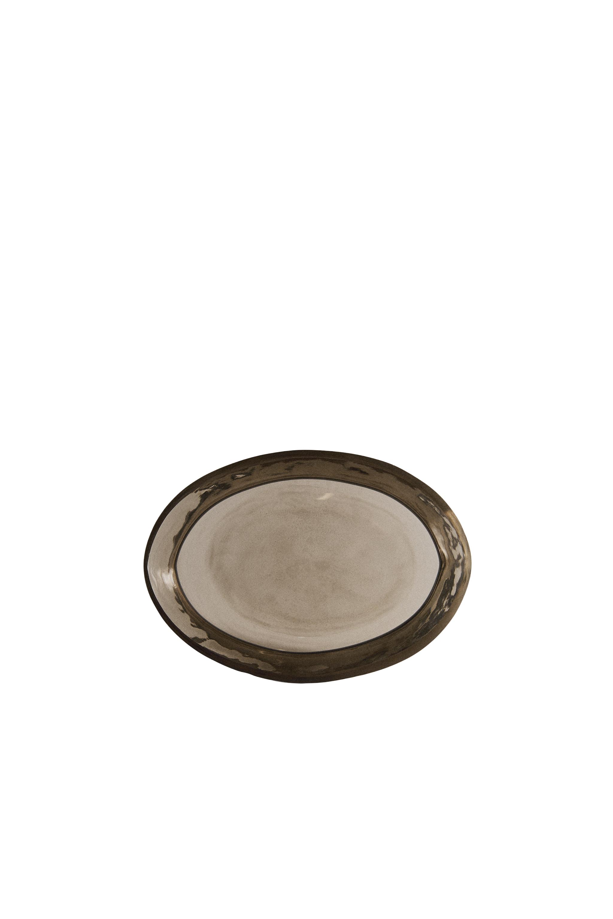SMOKED TEXTURED GLASS BATHROOM SOAP DISH